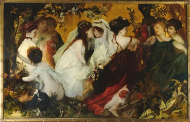 Moderne Amoretti, Triptychon, rechte Tafel, 1868