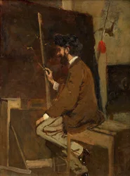 Selbstporträt vor der Staffelei, vor 1868