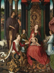 (Detail) der Zentraltafel des Triptychons von Johannes dem Täufer und Johannes dem Evangelisten