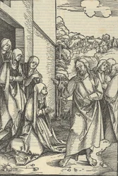 Christus nimmt Abschied von seiner Mutter, aus Speculum passionis domini nostri Ihesu Christi