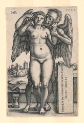 Der Tod und die stehende nackte Frau