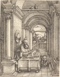 Heiliger Hieronymus beim Schreiben