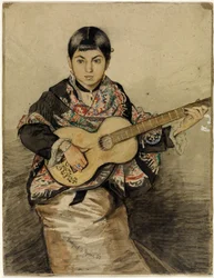 Neapolitanerin mit Gitarre