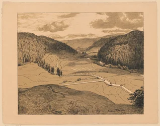 Blick auf St. Blasien mit der Kuppel des Doms in der Ferne