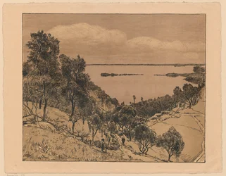Blick auf den Gardasee aus der Umgebung von Gardone Riviera, Lombardei