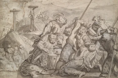 Soldaten spielen um das Gewand Christi