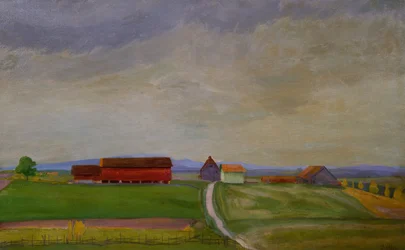 Feldlandschaft mit Bauernhof