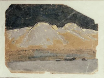 Erster Entwurf zu "Winternacht in den Bergen"