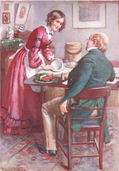 Ruth Pinch macht einen Pudding, Illustration für 
