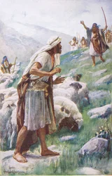 Das Treffen von Jakob und Esau, Illustration aus 