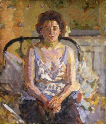 Frau auf einem Bett