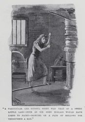 "Ein besonderes und mitleiderregendes Bild war das eines süßen kleinen Mädchens, wie es Sir John Millais gerne gemalt hätte, das für drei Pence am Tag auf einem Blasebalg tanzte"