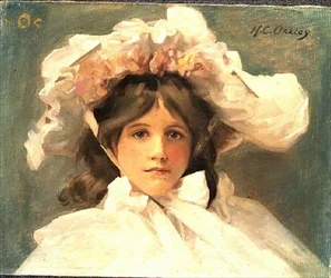 Mädchen mit einem edwardianischen Hut