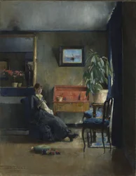 Blaues Interieur