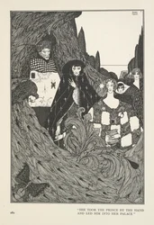 Der Garten des Paradieses. Sie nahm den Prinzen bei der Hand und führte ihn in ihren Palast.