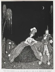 Der Prinz glaubte, er habe ihr mehr Verstand gegeben, als er für sich selbst behalten hatte. Illustration zur Geschichte 