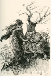 Alice Brown und ihre Mutter. Illustration von Harry Furniss