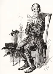 Stiggins. Illustration von Harry Furniss für den Charles Dickens Roman Die Pickwickier, aus der Testimonial Edition, veröffentlicht 1910