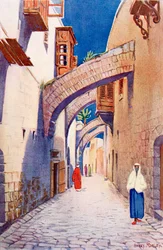 Die Via Dolorosa, Jerusalem, Palästina, um 1910, aus Ein Buch des modernen Palästina von Richard Penlake, veröffentlicht um 1910