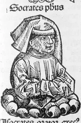 Porträt von Sokrates (470 v. Chr. - 399 v. Chr.) aus „Liber Chronicarum“ von Hartmann Schedel, Nürnberg 1497