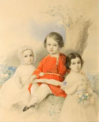 Kinder in einer Landschaft, 1840er Jahre