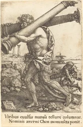 Herkules trägt die zwei Säulen von Gaza, 1550