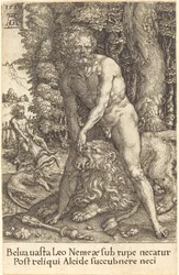 Herkules tötet den Löwen von Nemea
