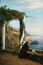 Mönch an der Küste von Amalfi