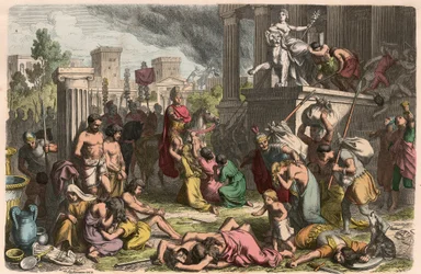 Antikes Rom: Die Plünderung einer eroberten Stadt