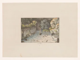 Ansicht eines Wasserfalls in Orbe