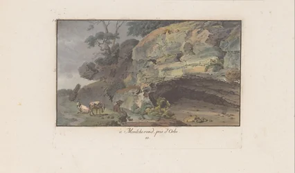 Hirte vor einer Höhle in Montcherand (Landschaften in der Schweiz)
