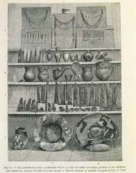 Der sogenannte Schatz des Priamos, entdeckt vom Archäologen Heinrich Schliemann (1822-1890), Druck