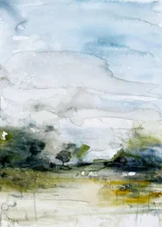 Gelassene Neblige Landschaft