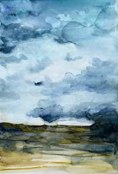 Turbulenter Himmel über Land