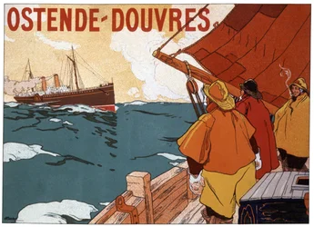 Fährschiff zwischen Ostende und Dover, ca. 1900