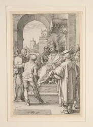 Christus vor Pilatus, aus Die Passion, Nr. 5 in einer Serie von 12 Gravuren