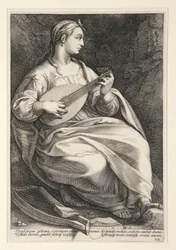 Terpsichore, Platte 5 aus der Serie Die neun Musen