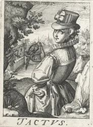 Gefühl (Tactus), eine Frau mit einem Vogel (Die fünf Sinne)