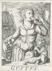Geschmack (Gustus), eine Frau mit Früchten
