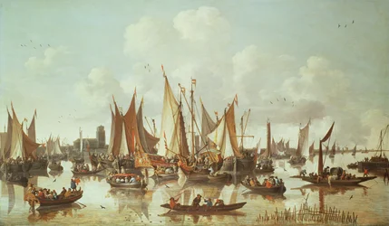Niederländische Schiffe im Hafen von Dordrecht