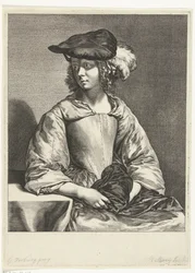 Junge Frau mit Barett