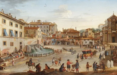 Rom, Blick auf den Palazzo Barberini mit vielen Figuren
