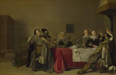 Eine fröhliche Gesellschaft am Tisch, 1630