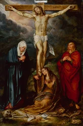 Christus am Kreuz mit Maria, dem heiligen Johannes und Maria Magdalena