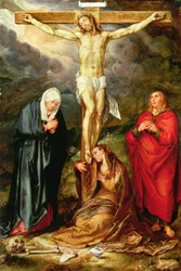 Christus am Kreuz mit Maria, St. Johannes und der Magdalena