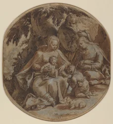 Die Heilige Familie mit der heiligen Elisabeth und dem heiligen Johannes dem Täufer