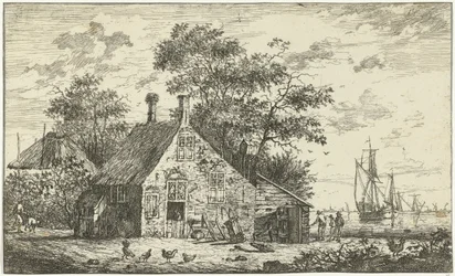 Bauernhof an einem Fluss