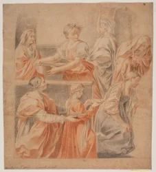 Studie nach Guido Renis Fresko in der Cappella dell