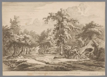 Landschaft mit Heuwagen bei Westerbork