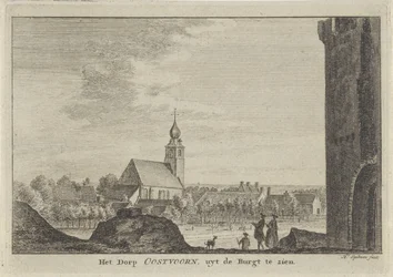 Ansicht von Oostvoorne (Das Dorf Oostvoorn, von der Burg aus gesehen)